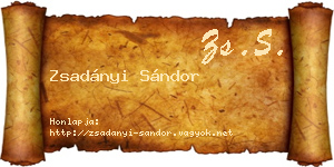 Zsadányi Sándor névjegykártya