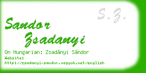 sandor zsadanyi business card